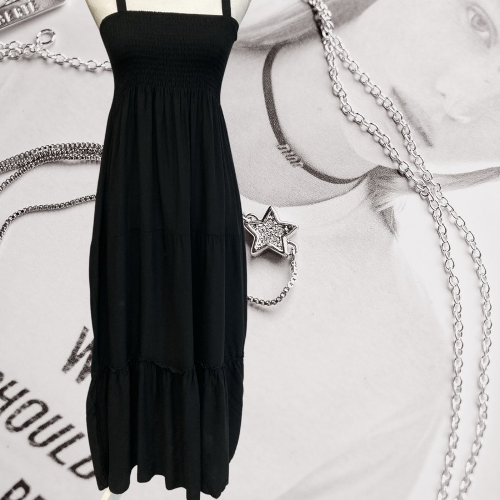 Free People Elegant Black Maxi Dress